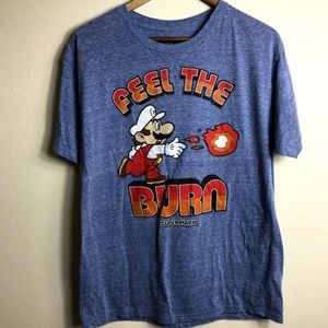 Super Mario Nintendo Feel the Burn Shirt Blue